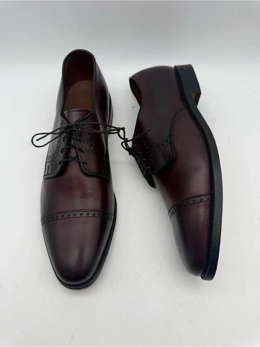 NEW Allen Edmonds Clifton Cap Toe Blucher Brown Mismatch Sz R 11 B / L 10.5 D